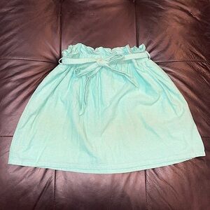 Aqua Blue High Waisted Mini Skirt